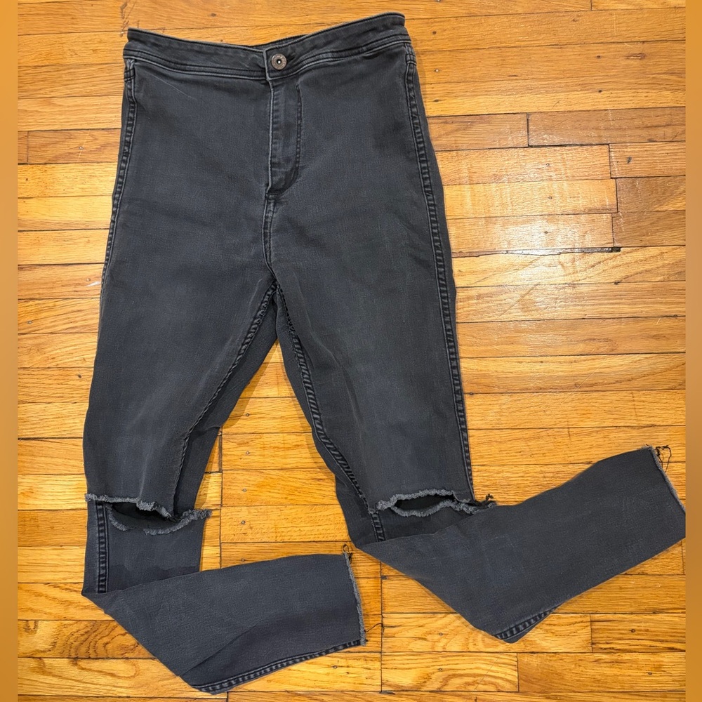 H&M Black Grey High-Waist Skinny Ankle Jeans